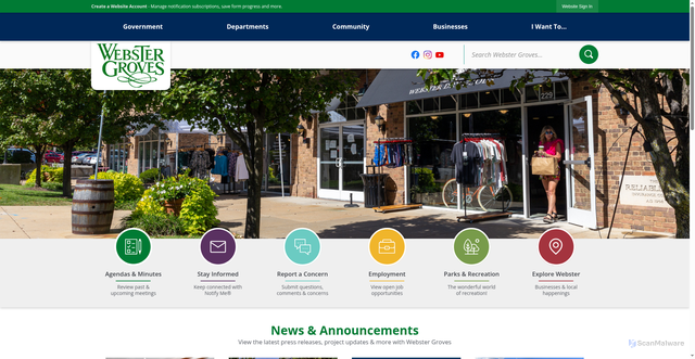Security scan screenshot of https://webstergrovesmo.gov/