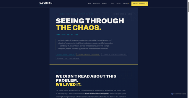 Security scan screenshot of https://uavision.se