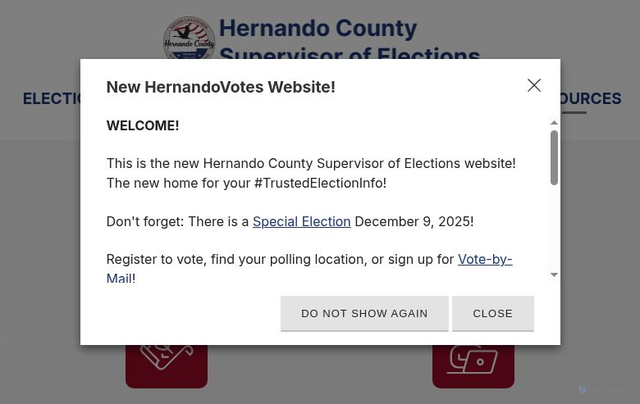 Security scan screenshot of https://www.hernandovotes.gov/