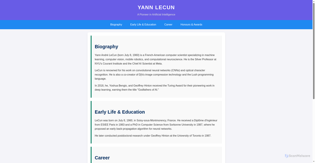 Security scan screenshot of https://programming-ocean.com/cv/yann-lecun.php