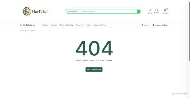 Security scan screenshot of https://harivital.com/product-category/headphone/over-ear/