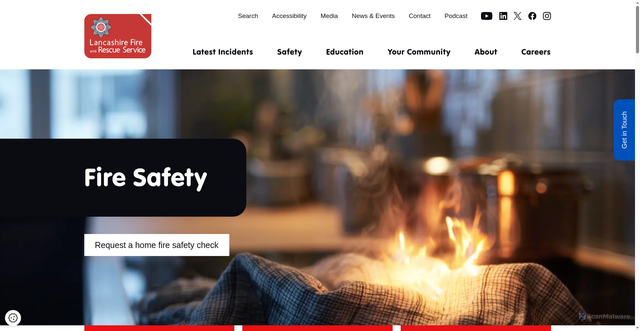 Security scan screenshot of https://www.lancsfirerescue.org.uk/
