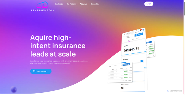 Security scan screenshot of https://revrisemedia.com