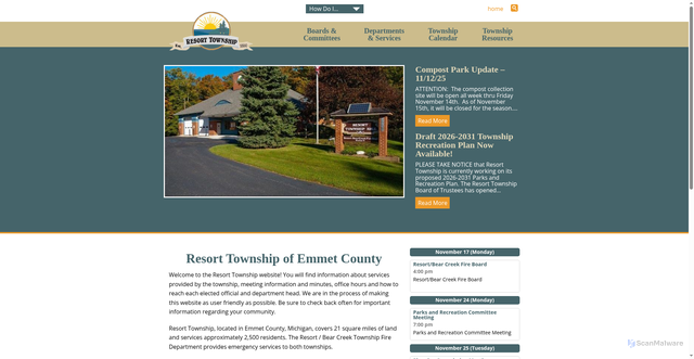 Security scan screenshot of https://www.resorttownship.gov/