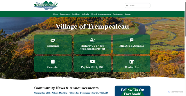 Security scan screenshot of https://www.trempealeauwi.gov/