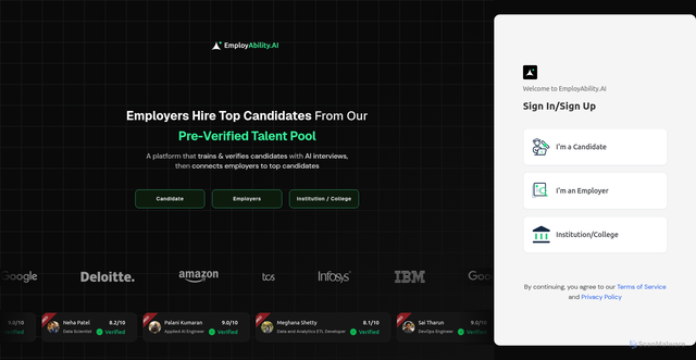 Security scan screenshot of https://dev.employability.ai/