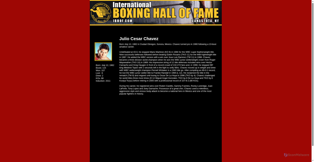 Security scan screenshot of http://www.ibhof.com/pages/about/inductees/modern/chavez.html