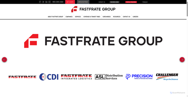 Security scan screenshot of https://www.fastfrate.com