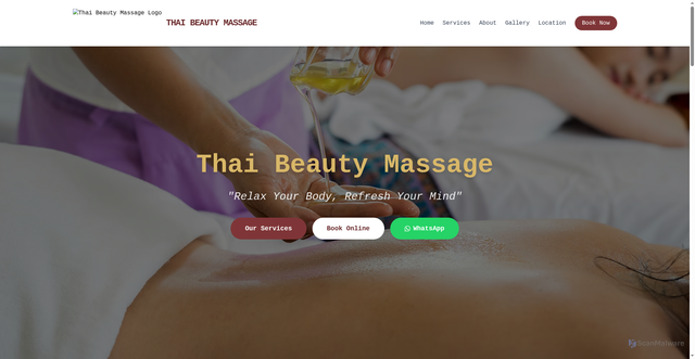 Security scan screenshot of https://thaibeautymassage.com/