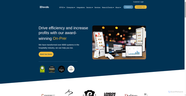 Security scan screenshot of https://tevalis.com
