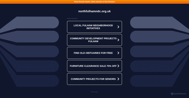 Security scan screenshot of http://www.northfulhamndc.org.uk/