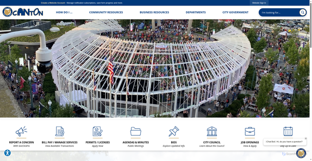 Security scan screenshot of https://cantonohio.gov/