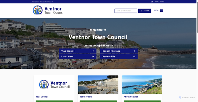 Security scan screenshot of https://www.ventnortowncouncil.gov.uk/