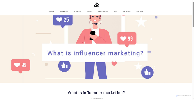 Security scan screenshot of https://links.abmediausa.com/what-is-influencer-marketing/