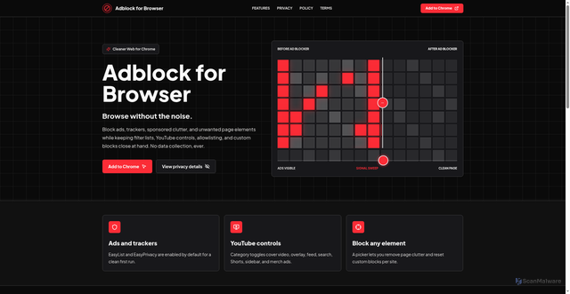 Security scan screenshot of https://abforbrowser.com