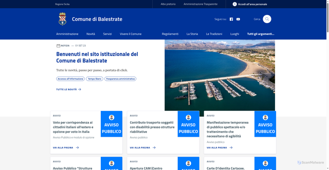 Security scan screenshot of https://www.comune.balestrate.pa.it/