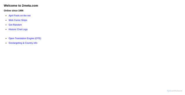 Security scan screenshot of https://2meta.com