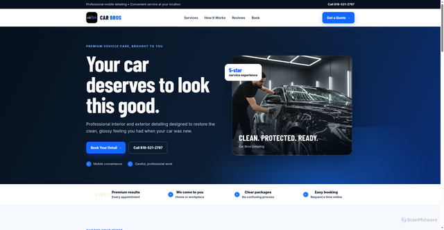 Security scan screenshot of https://carbrosdetail.com/