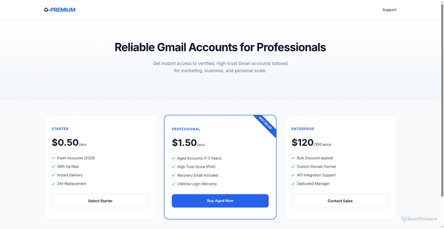 Security scan screenshot of https://gmailmarketing-8gqjwp2yrm.edgeone.app/
