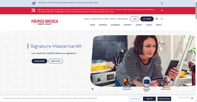 Security scan screenshot of https://www.premieramerica.com/
