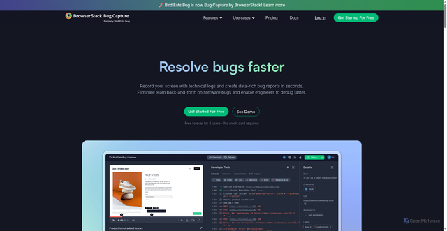 Security scan screenshot of https://birdeatsbug.com