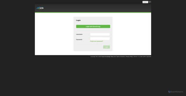 Security scan screenshot of https://ethosenergy.vkscentral.com