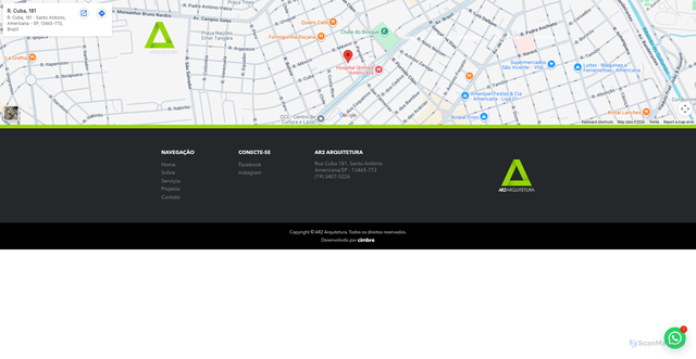 Security scan screenshot of https://ar2arquitetura.com.br