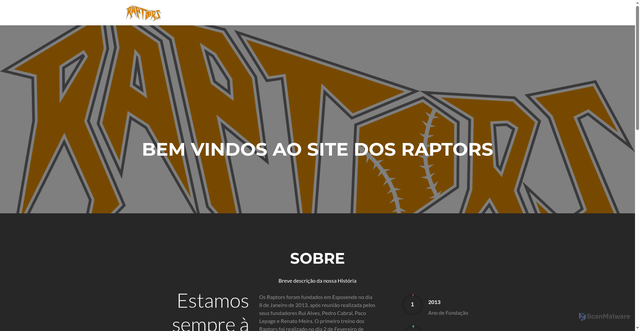 Security scan screenshot of https://raptors.pt