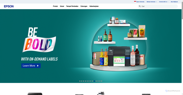 Security scan screenshot of https://www.epson.co.id