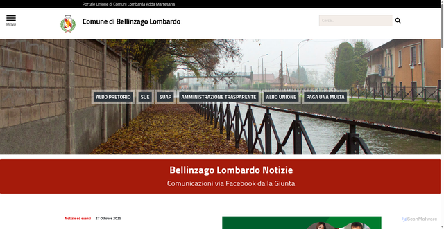Security scan screenshot of https://comune.bellinzagolombardo.mi.it/