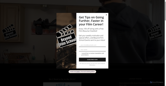 Security scan screenshot of https://www.beyondfilmschool.com/do-i-need-to-be-in-the-dga/