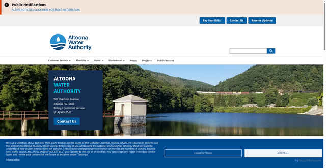 Security scan screenshot of https://www.altoonawater.gov/