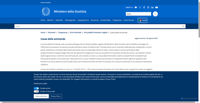 Security scan screenshot of https://www.giustizia.it/giustizia/it/mg_1_29_29_0_1_3.page
