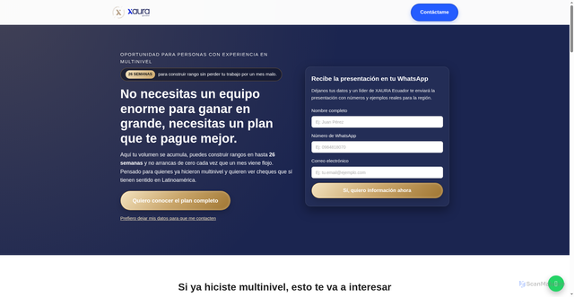 Security scan screenshot of http://xauraecuador.online/