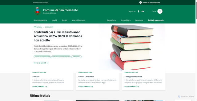 Security scan screenshot of https://comune.sanclemente.rn.it/