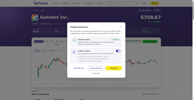 Security scan screenshot of https://www.el-fondo.com/en/invest/stocks/GOOG