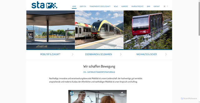 Security scan screenshot of https://www.sta.bz.it/de/