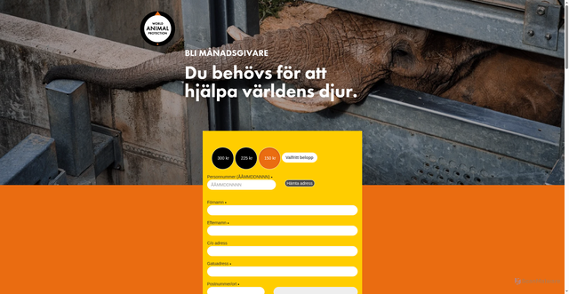 Security scan screenshot of https://donera.worldanimalprotection.se/webb-walk-in-rg/