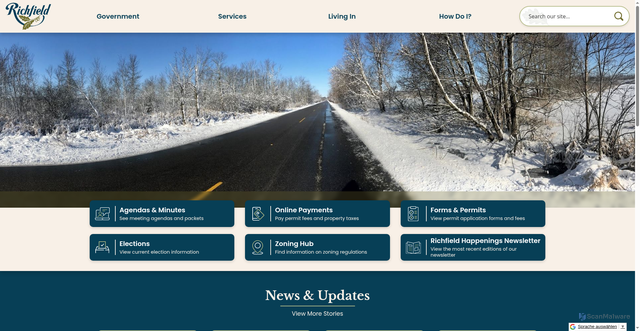 Security scan screenshot of https://richfieldwi.gov/
