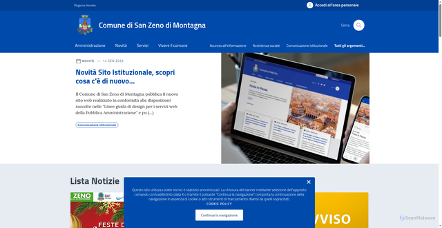 Security scan screenshot of https://comune.sanzenodimontagna.vr.it/