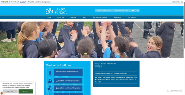 Security scan screenshot of https://www.akivaschool.org/