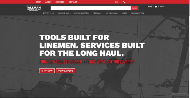 Security scan screenshot of https://tallmanequipment.com