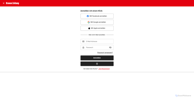 Security scan screenshot of https://trinity.krone.at