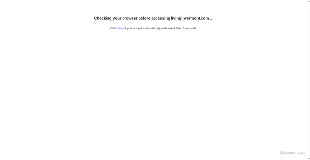 Security scan screenshot of http://livinginvermont.com/