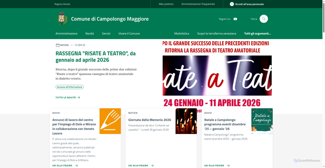Security scan screenshot of https://www.comune.campolongo.ve.it/