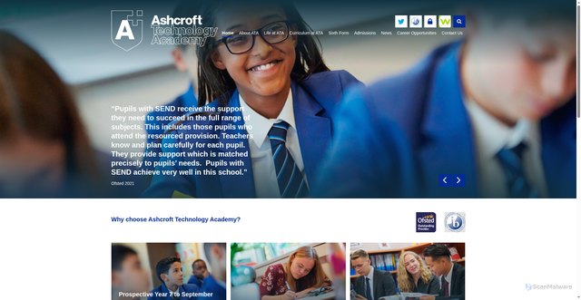 Security scan screenshot of https://www.atacademy.org.uk/