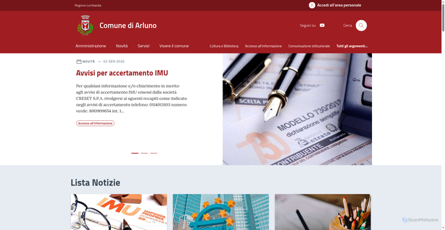 Security scan screenshot of https://comune.arluno.mi.it/