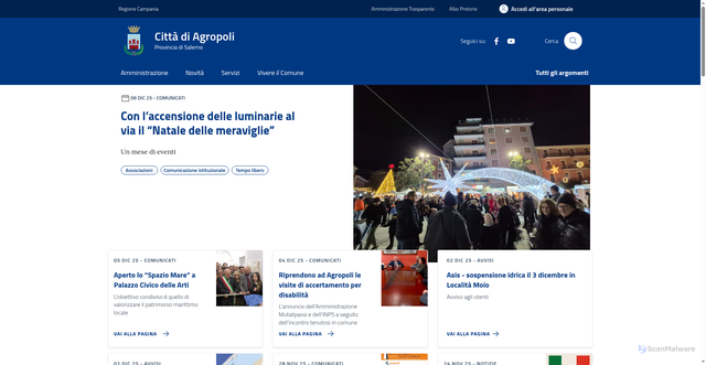 Security scan screenshot of https://comune.agropoli.sa.it/
