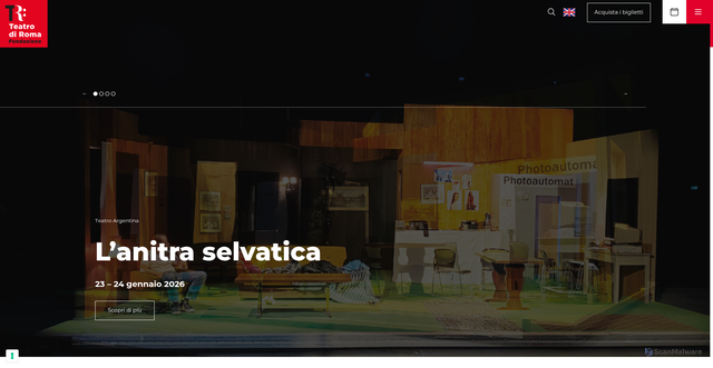 Security scan screenshot of https://www.teatrodiroma.net/