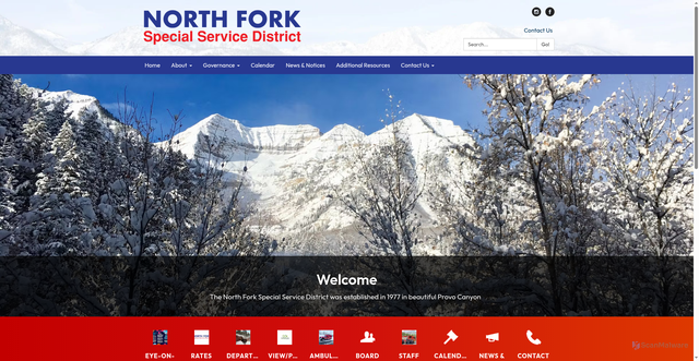 Security scan screenshot of https://www.northforkdistrictutah.gov/